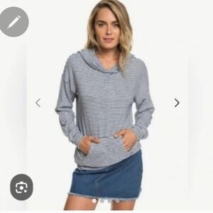 Roxy Striped Gray Women's Hoodie Sz L